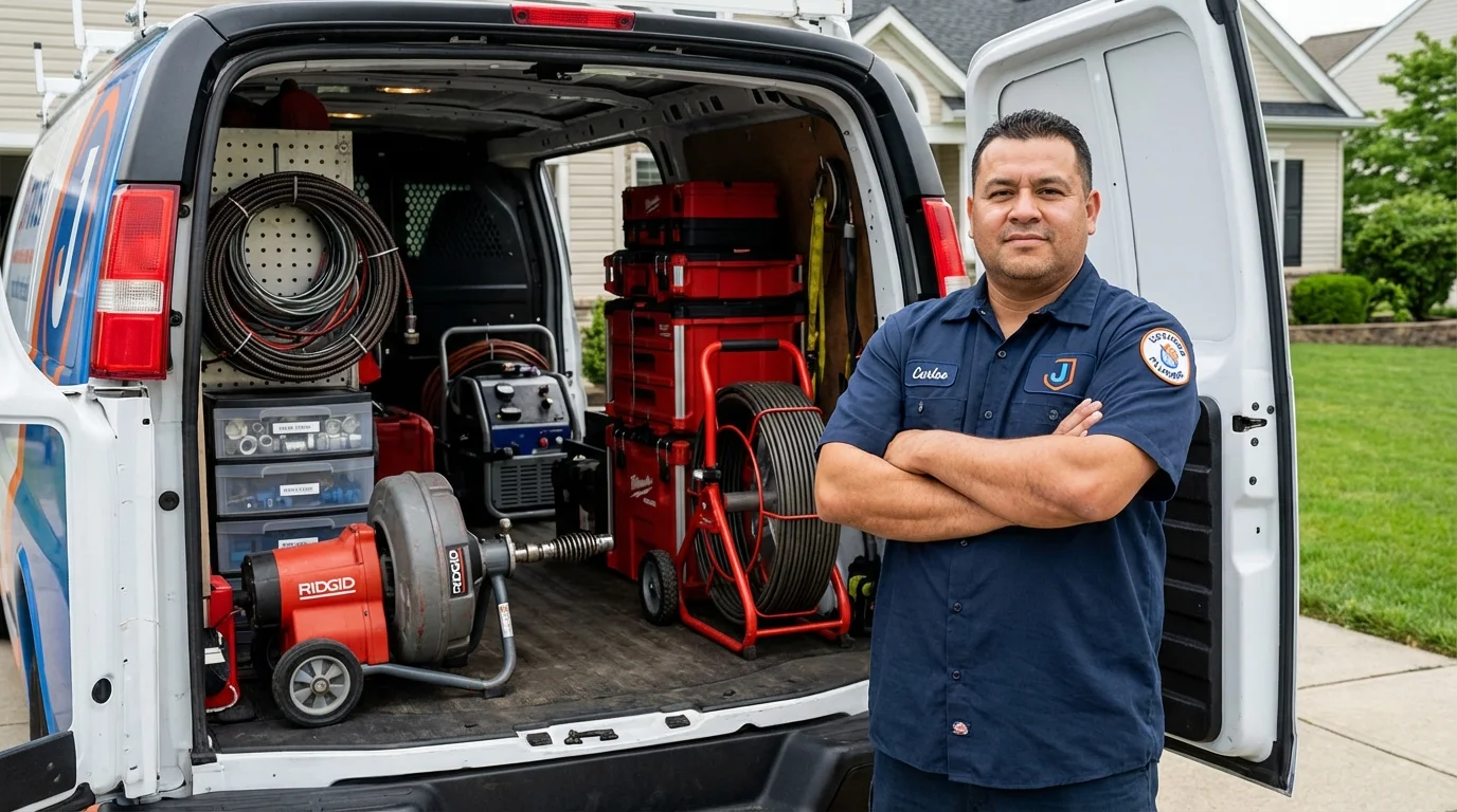 Professional drain cleaning equipment and Johns Plumbing LLC plumber in Chino Hills