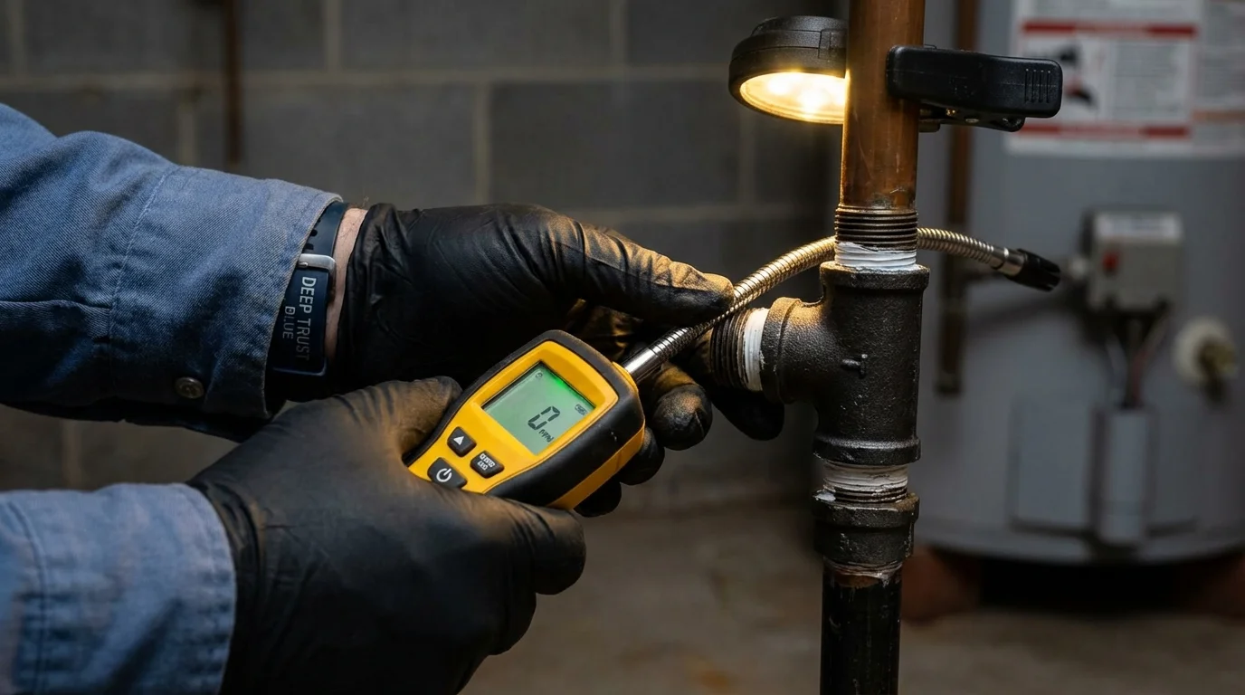 Gas leak detection with electronic sniffer by Johns Plumbing LLC in Chino Hills