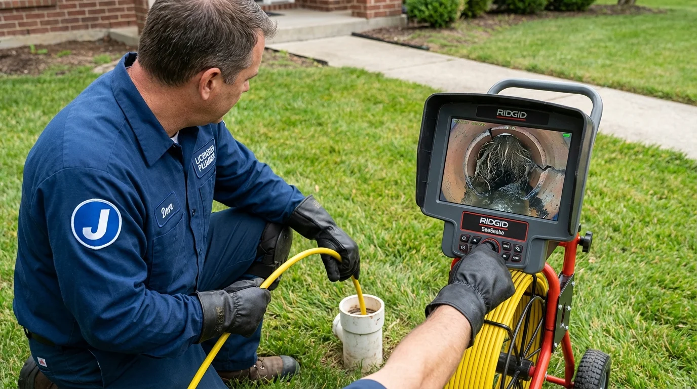 Sewer camera inspection being performed by Johns Plumbing LLC in Chino Hills